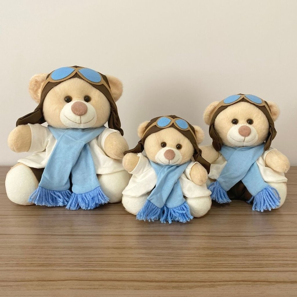 Urso Aviador (Trio - Azul Claro)