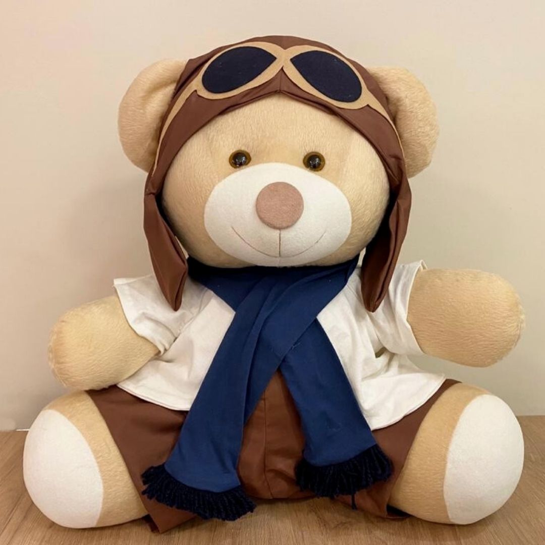 Urso Aviador (Azul Marinho) - GG - 48cm