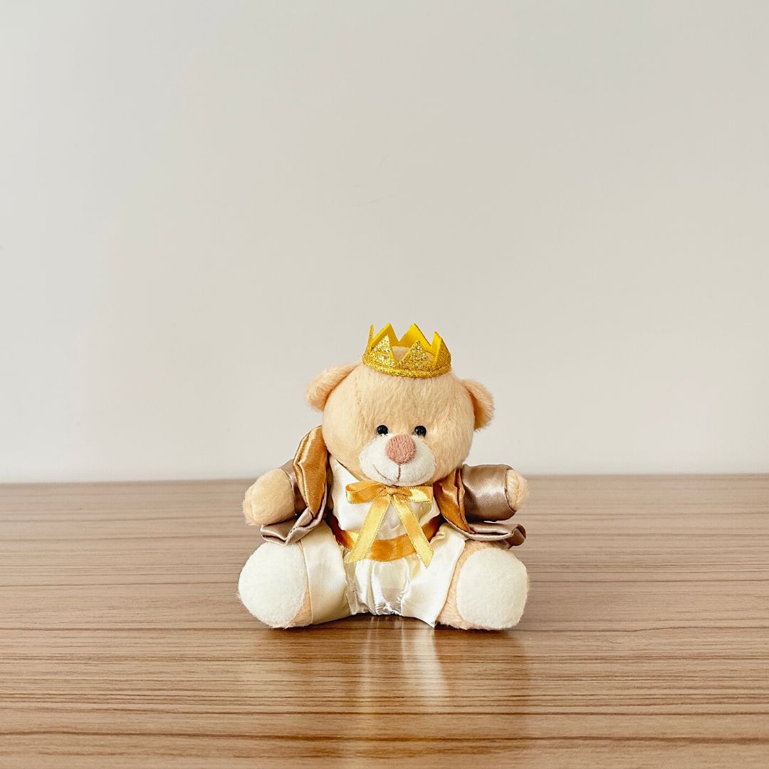 Urso Rei (Bege) - 12cm