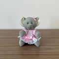 Elefante De Pelúcia 12cm (Vestido Rosa)