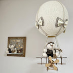 Lustre Balão Com Aviãozinho (Bege) + Urso Aviador Clássico (Bege)