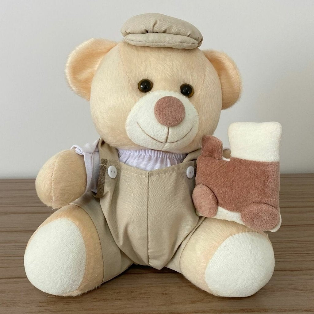 Urso De Pelúcia Com Brinquedo (Trio - Bege)