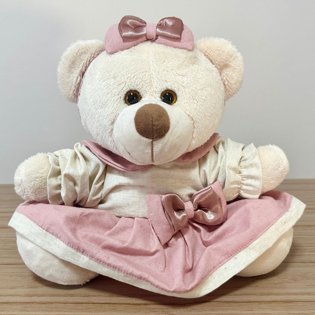 Ursa De Pelúcia Zoe Linho (Rosé)