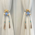 Amarrador De Cortina - Urso Brinquedo (Azul Claro - Par)