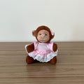 Macaco De Pelúcia 12cm (Vestido Rosa)