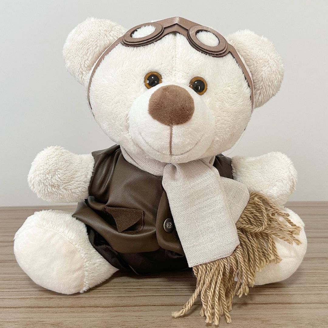 Urso Aviador Clássico (Trio - Bege)