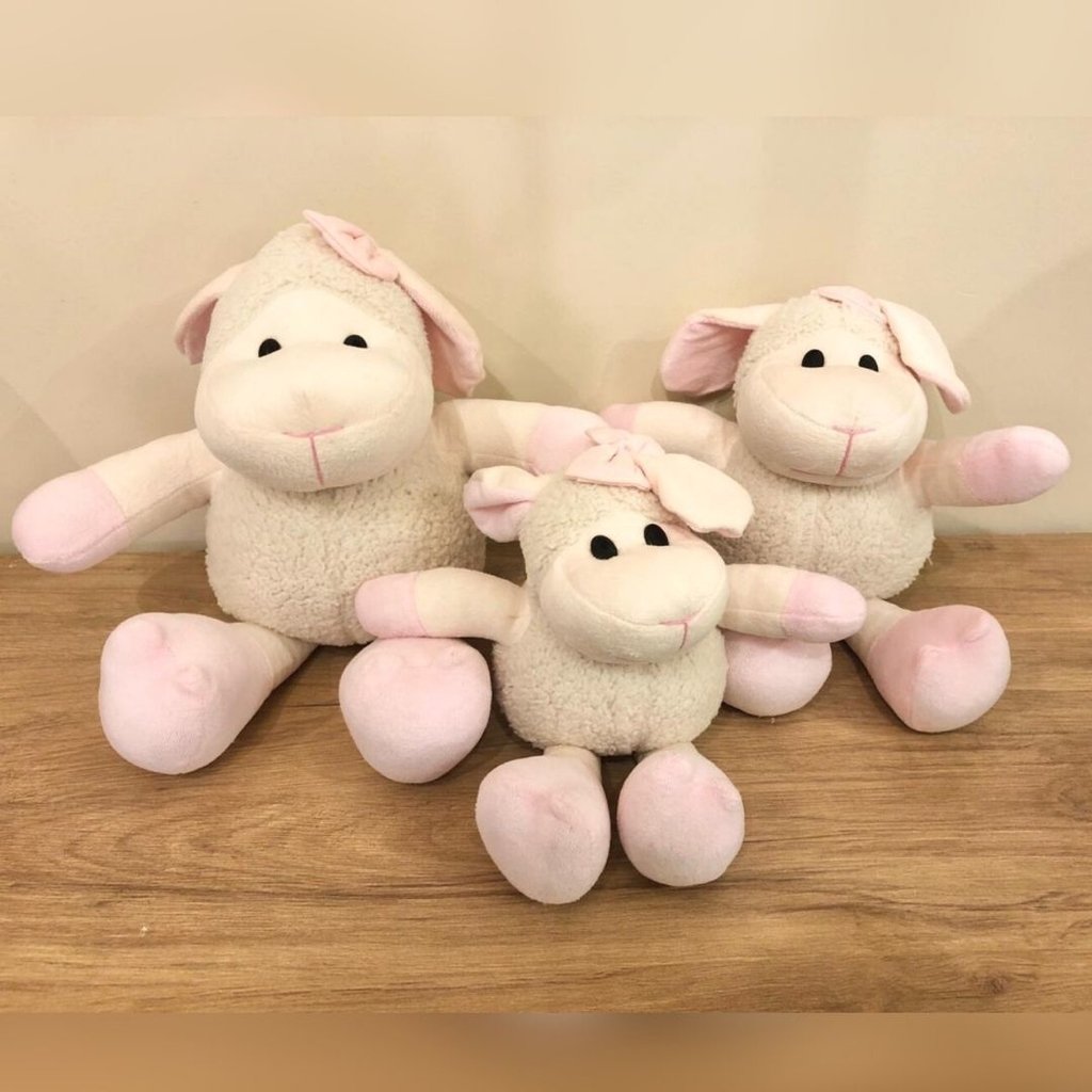 Ovelha de Pelúcia Perna Longa (Trio - Rosa)