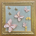 Quadro Borboleta Rosa Rosé (Fundo Bege)