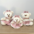 Ursa De Pelúcia Zoe Linho (Trio - Rosé)