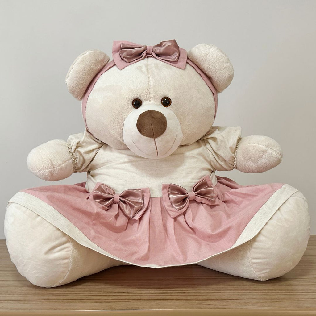Ursa De Pelúcia Zoe Linho (Rosé)- GG - 48cm