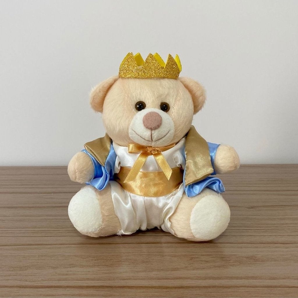 Pelúcia - Urso Rei (Avulso - Azul Claro)
