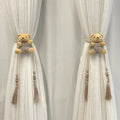 Amarrador De Cortina - Urso Brinquedo (Bege - Par)