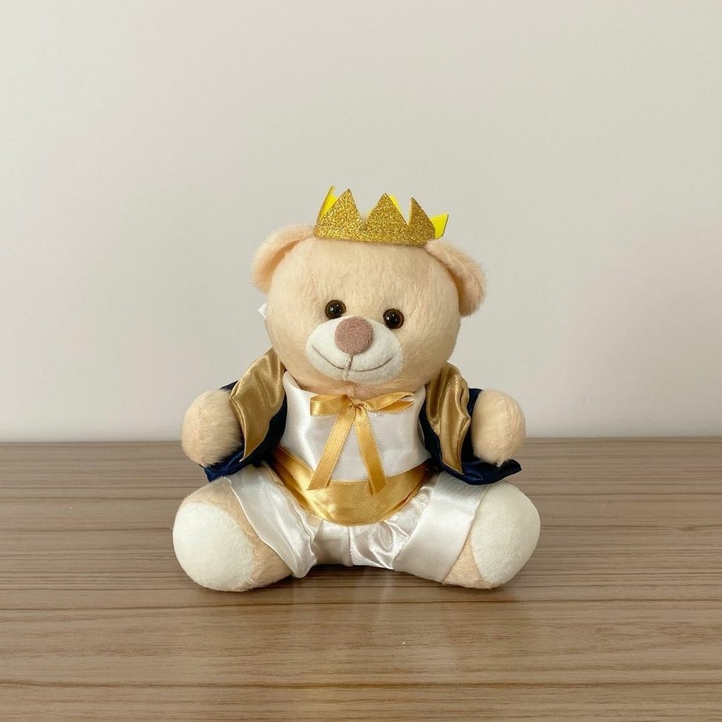 Urso Rei (Azul Marinho) - 12cm