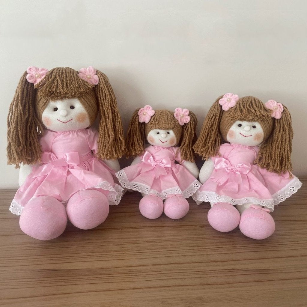 Boneca de Pano Jardim Encantado (Trio - Rosa)