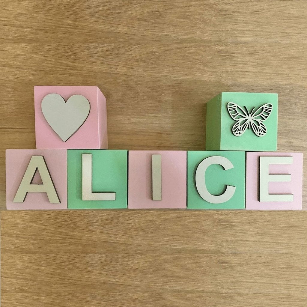 Cubo Com Letras MDF (Várias Cores - Menina)