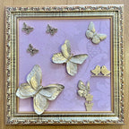 Quadro Borboleta Dourada (Fundo Rosé)