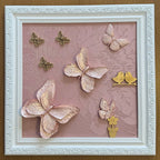 Quadro Borboleta Rosa Rosé (Fundo Rosé)