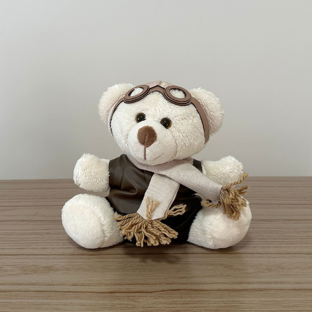 Urso Aviador Clássico (Trio - Bege)