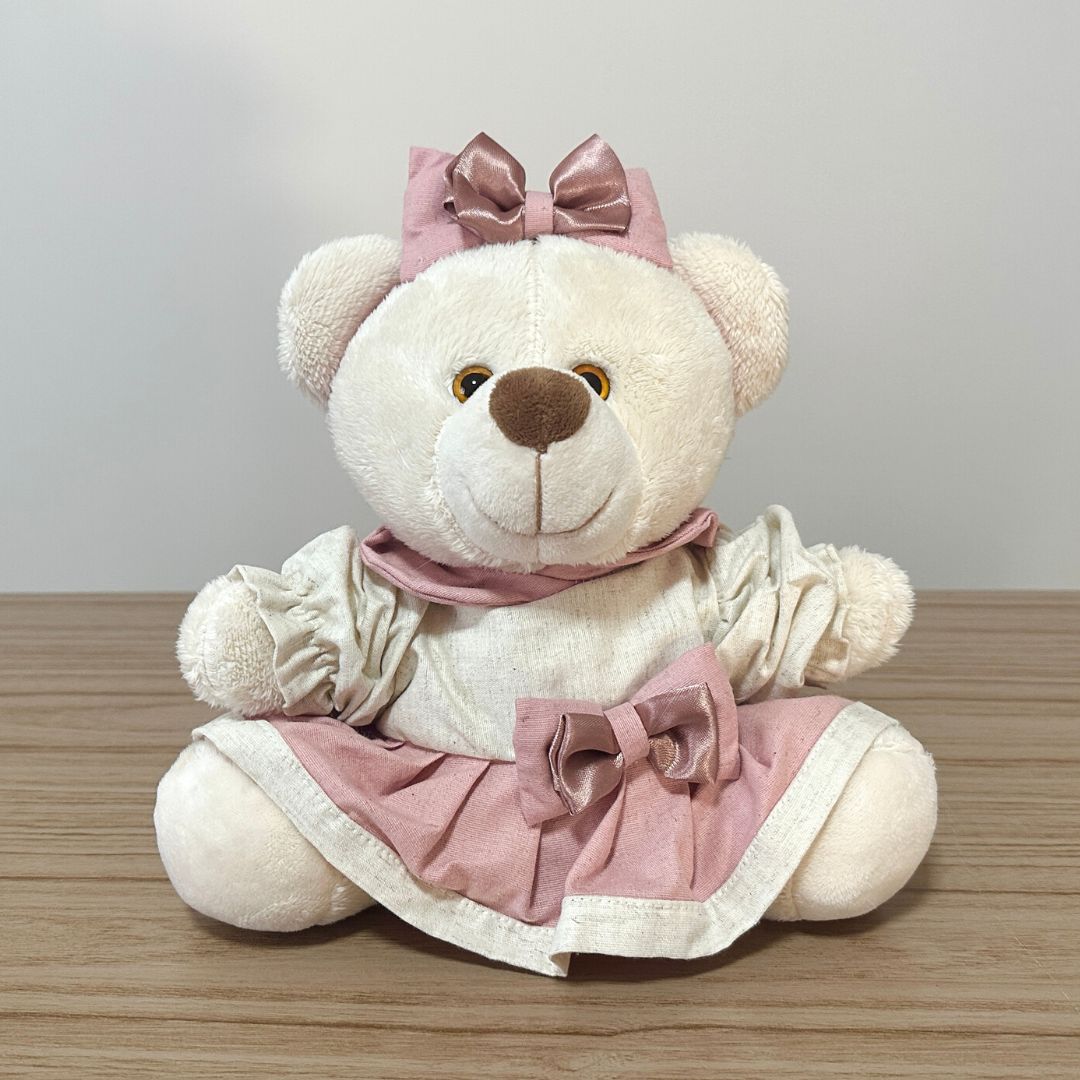 Ursa De Pelúcia Zoe Linho (Rosé)