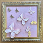 Quadro Borboleta Rosa Rosé (Fundo Rosé)