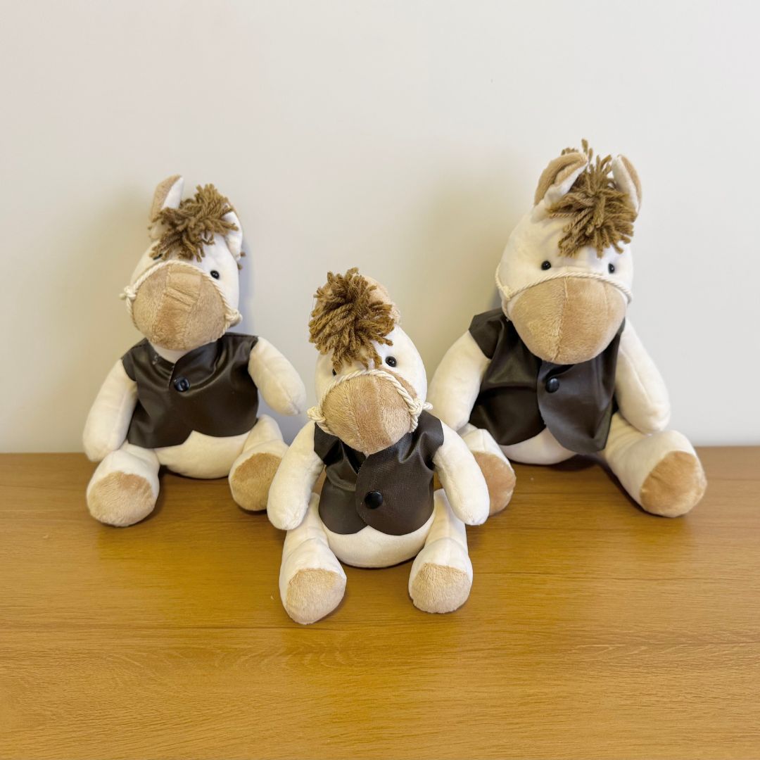 Cavalo De Pelúcia Perna Longa (Trio - Bege)