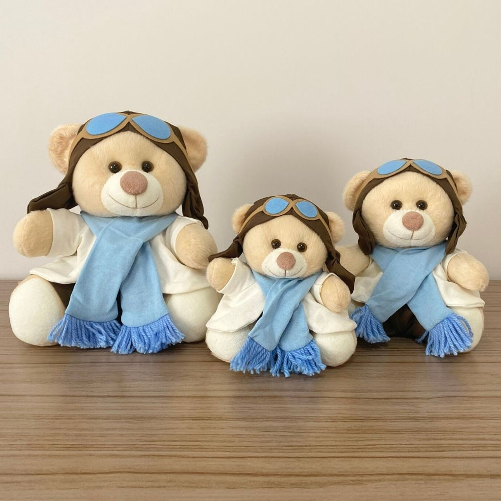 Urso Aviador (Azul Claro) - KIT PRONTO