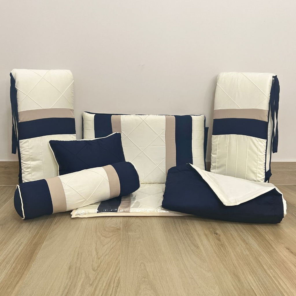 Kit Berço 400 Fios (Azul Marinho)