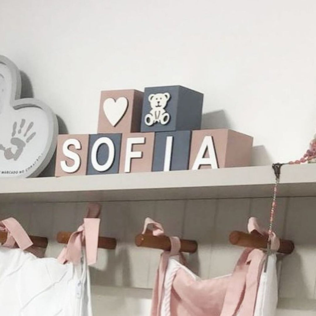 Cubo Com Letras MDF (Várias Cores - Menina)