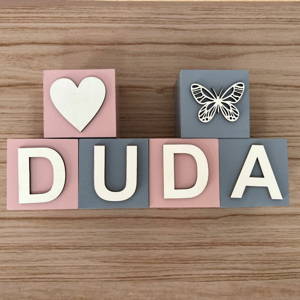 Cubo Com Letras MDF (Várias Cores - Menina)