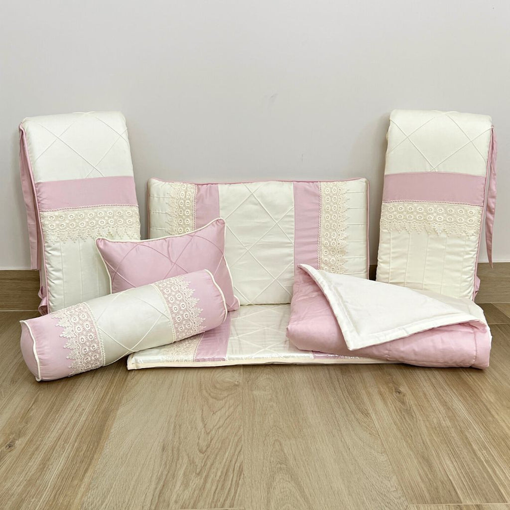 Kit Berço 400 Fios (Rosa)