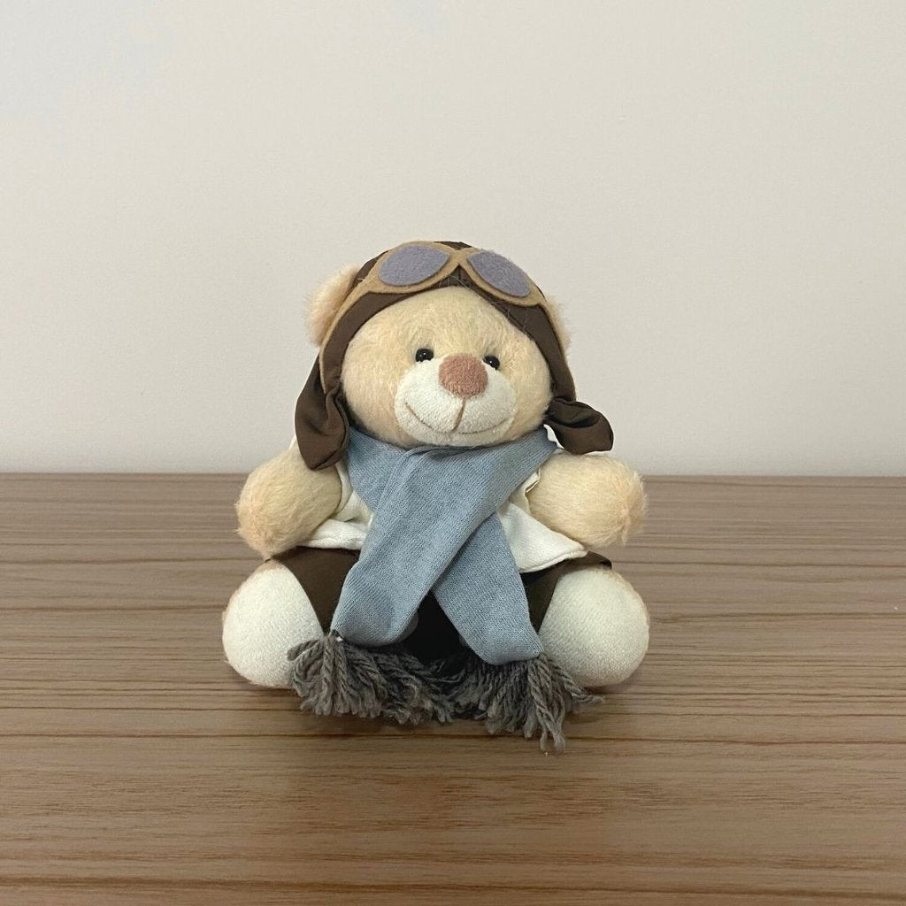 Urso Aviador (Cinza) - 12cm