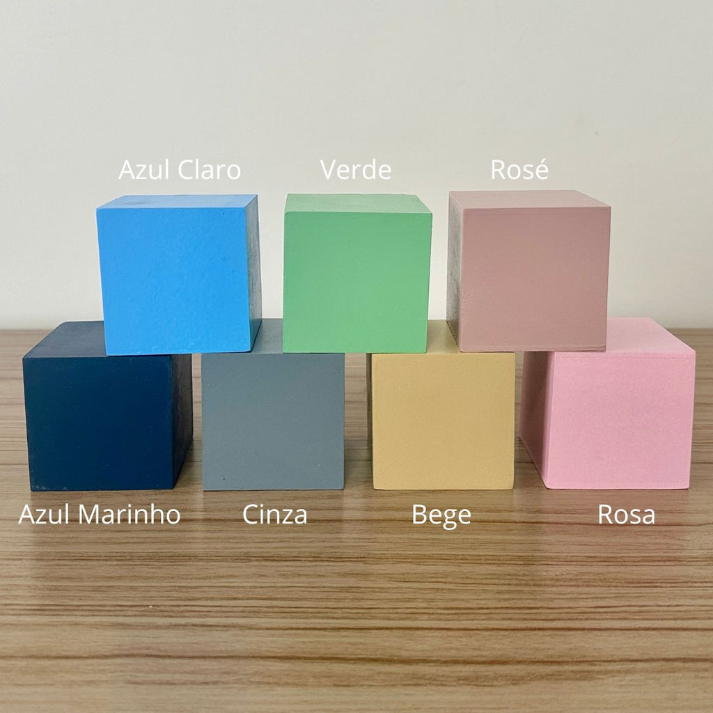Cubo Com Letras MDF (Várias Cores - Menino)