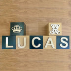Cubo Com Letras MDF (Várias Cores - Menino)