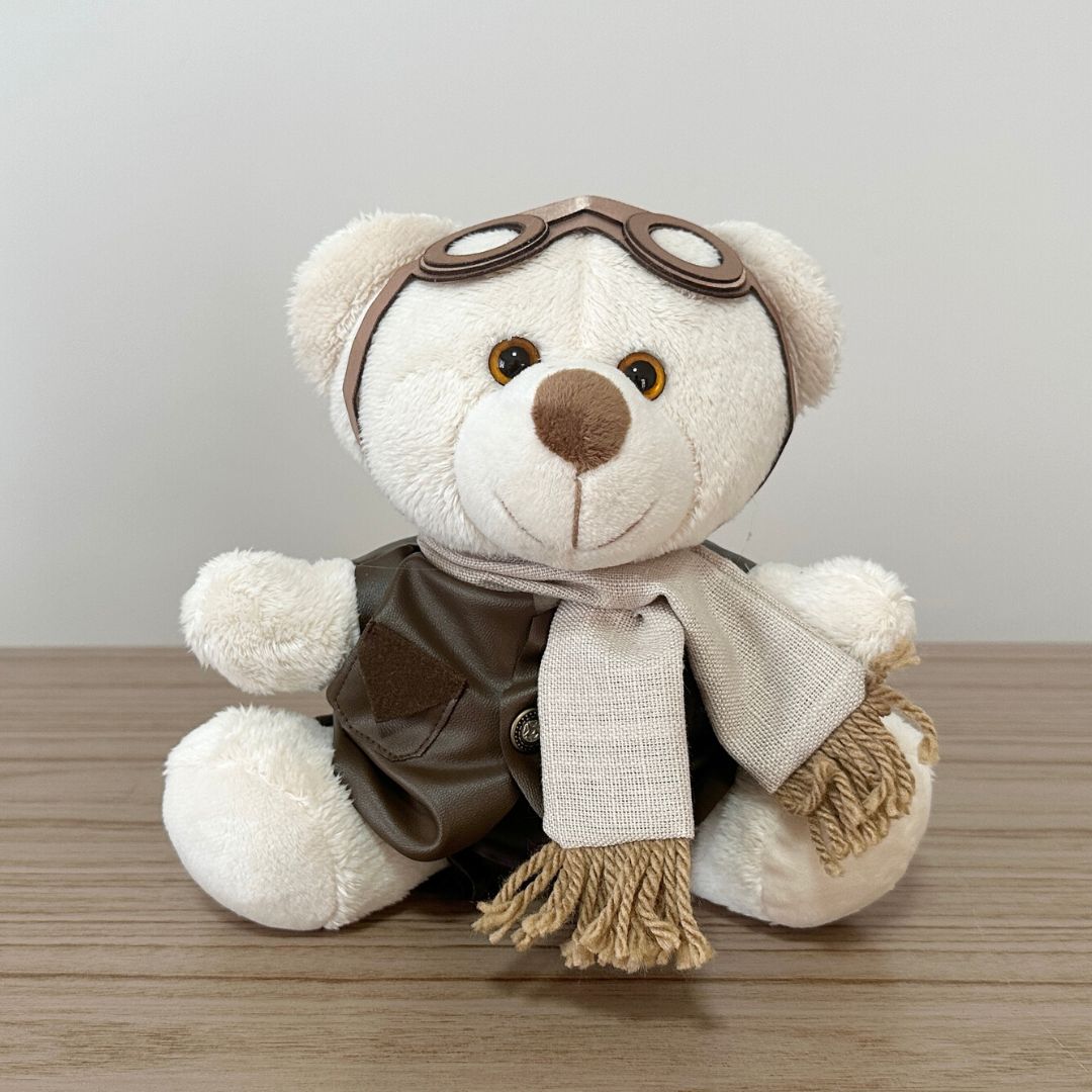Urso Aviador Clássico (Trio - Bege)