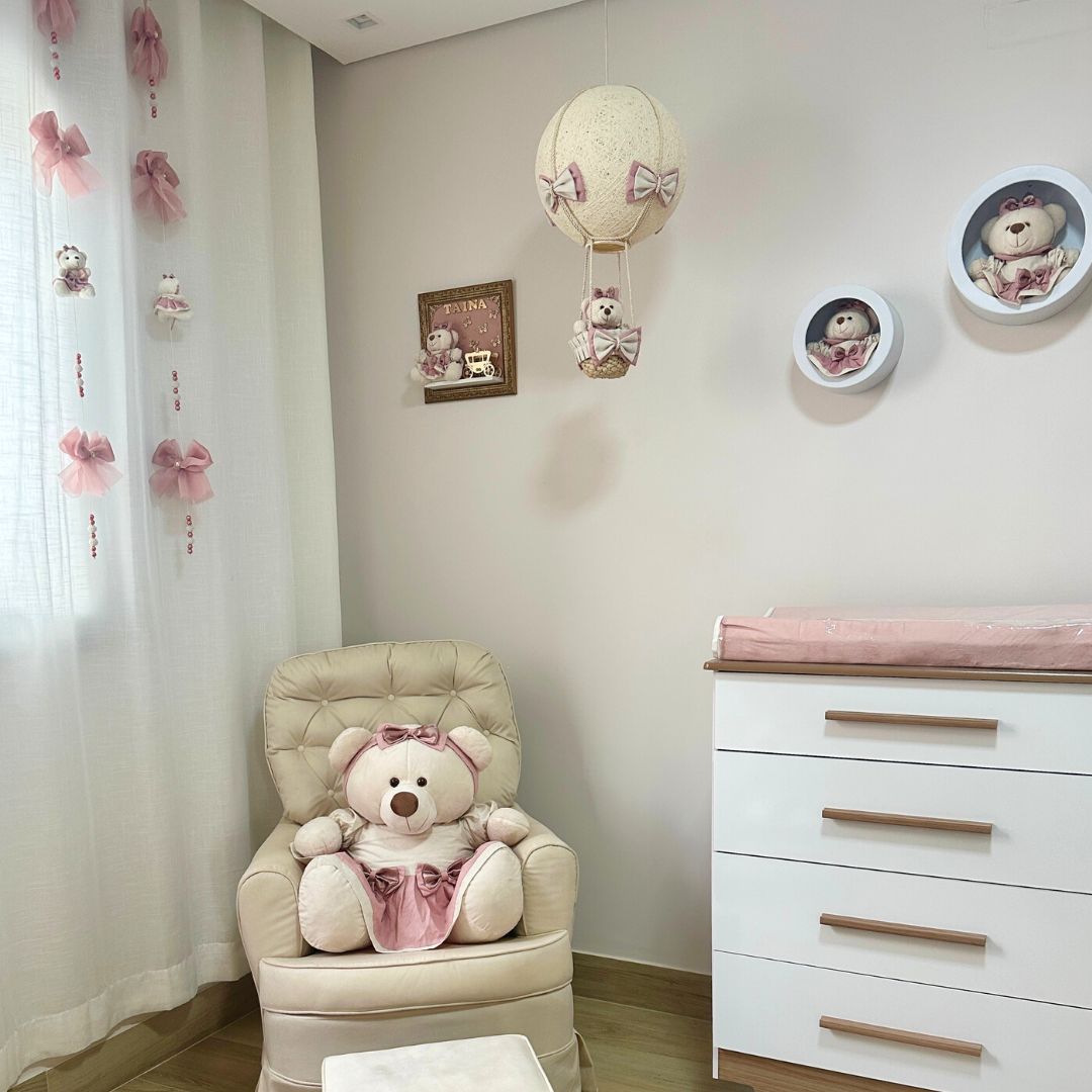 Ursa De Pelúcia Zoe Linho (Rosé)- GG - 48cm