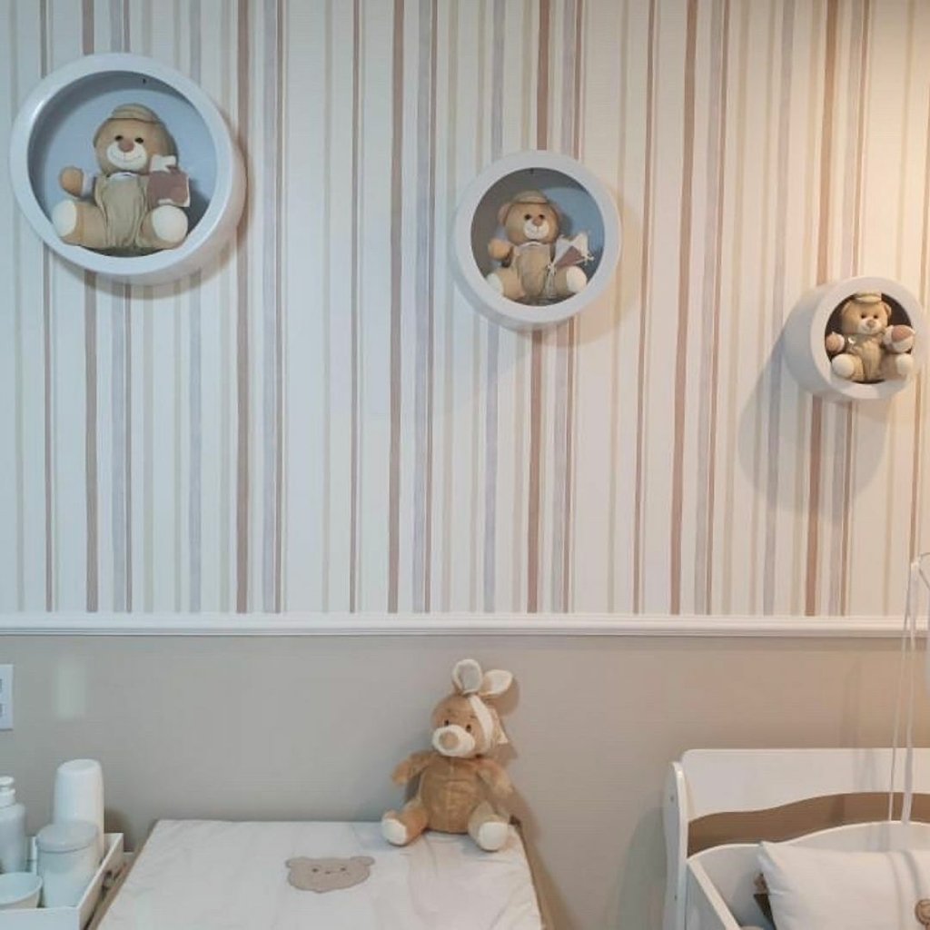 Urso De Pelúcia Com Brinquedo (Trio - Bege)