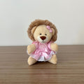 Leão De Pelúcia 12cm (Vestido Rosa)