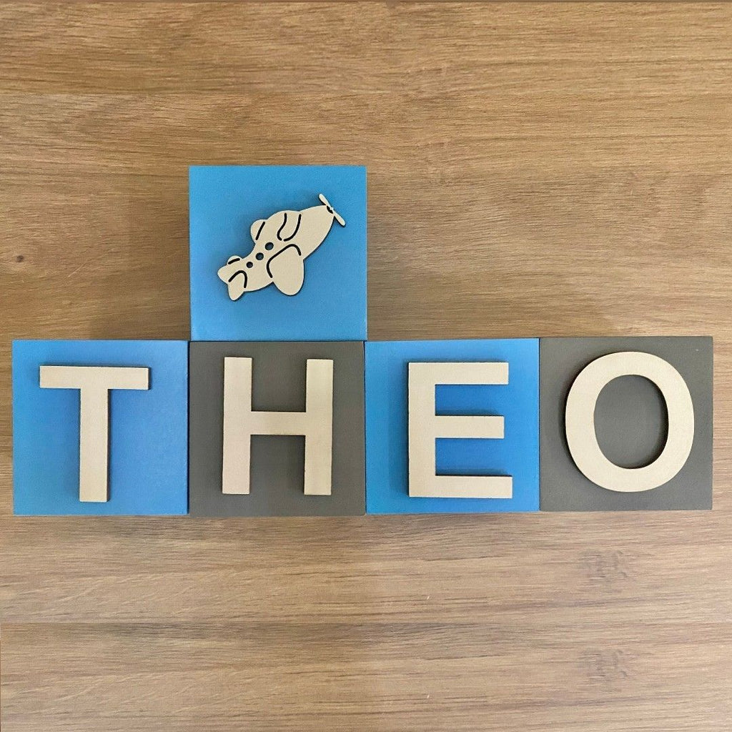 Cubo Com Letras MDF (Várias Cores - Menino)