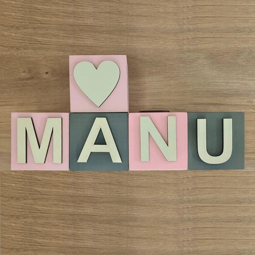 Cubo Com Letras MDF (Várias Cores - Menina)
