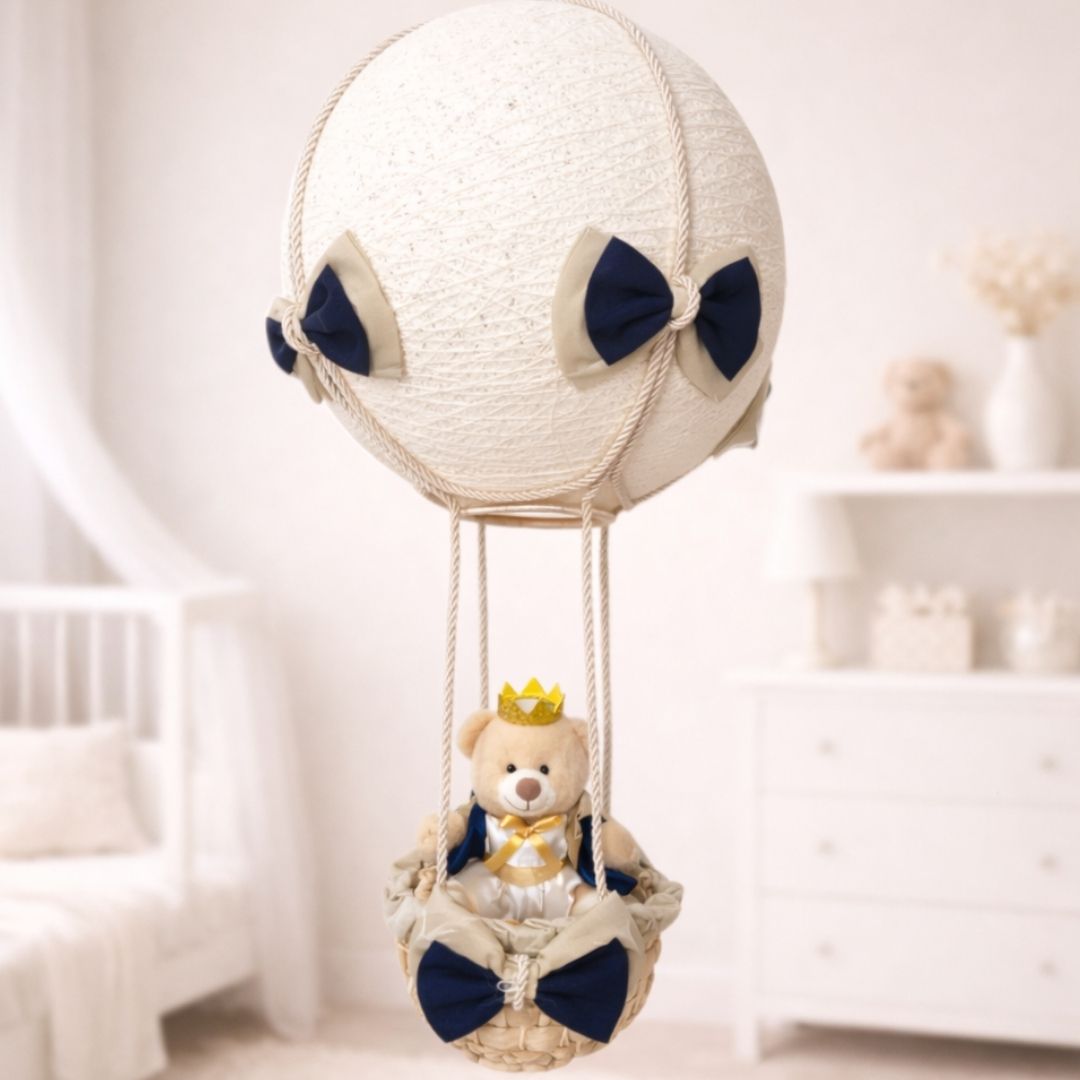 Lustre Balão (Azul Marinho) + Urso Rei (Azul Marinho)