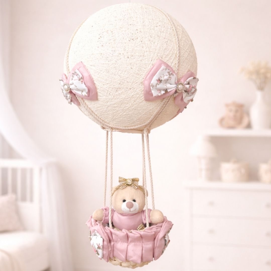 Lustre Balão (Rosé Floral) + Ursa Realeza (Rosé Floral)