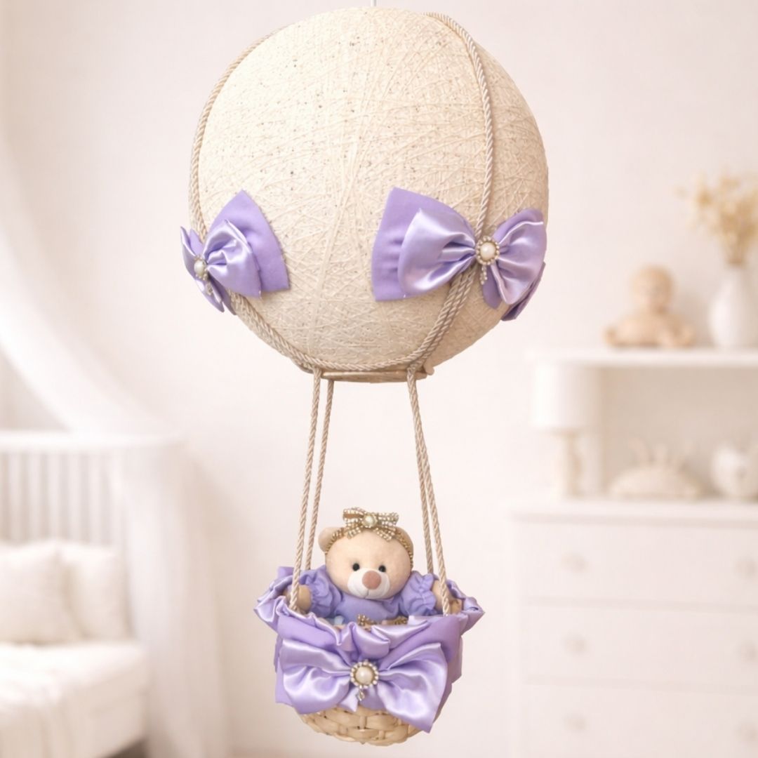 Lustre Balão (Lilás) + Ursa Realeza (Lilás)